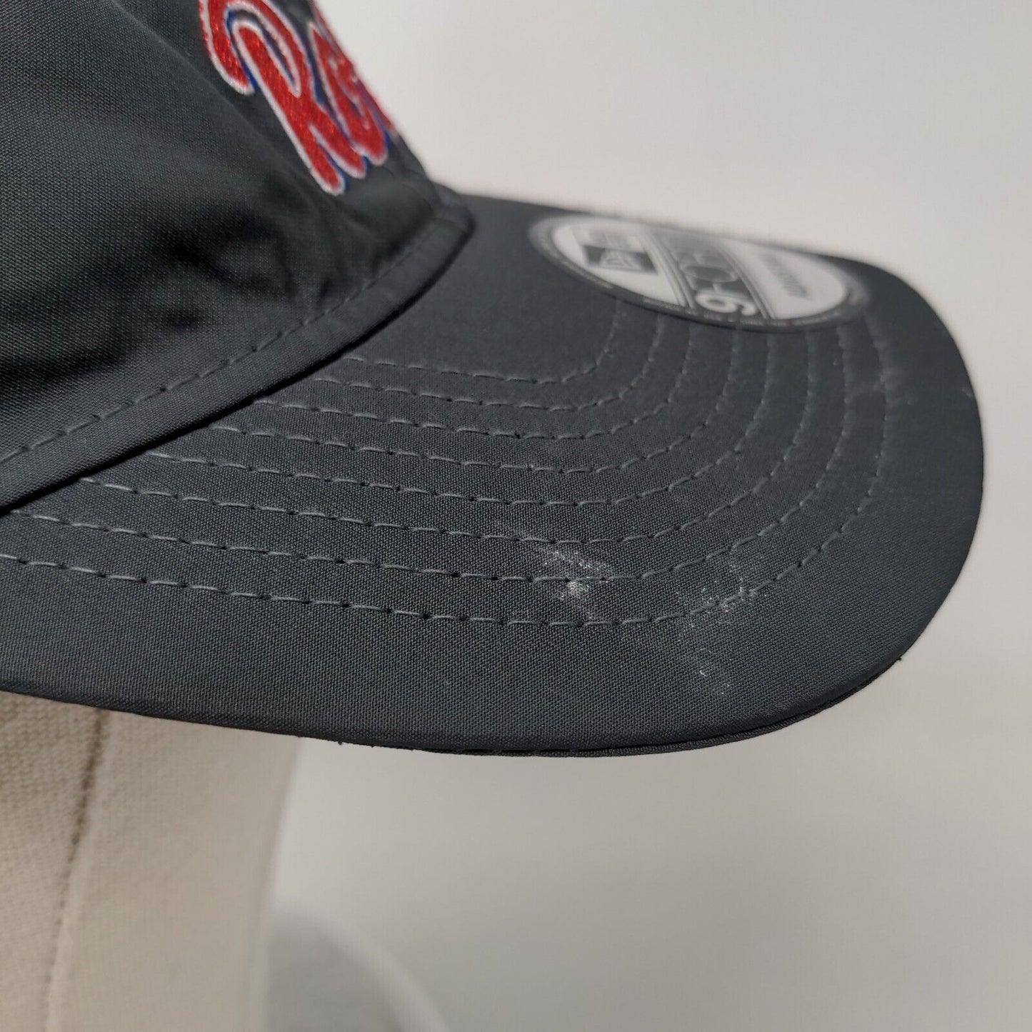 Rec N Roll Strapback Hat Gray OSFM Embroidered Laser Cut New Era 9Forty