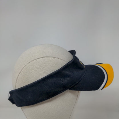 Michigan University Wolverines Strapback Sun Visor Hat Blue Gold NCAA Colosseum