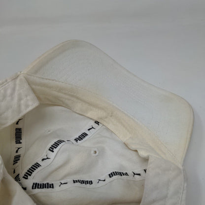 PUMA Slideback Hat White OSFA Adjustable Solid Vent Holes 6 Panel