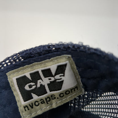 NV Caps Snapback Trucker Hat Blue One Size Adjustable Mesh Back Blank