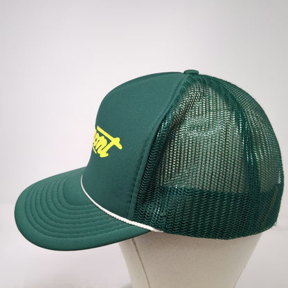Maydale Trucker Hat Green One Size Foam Front Rope Snapback Vermont Script Cap
