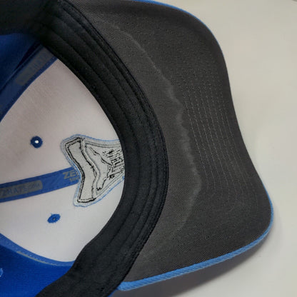 Zephyr Men's Fitted Hat Blue Size M/L Embroidered Shark Tooth Logo Acrylic