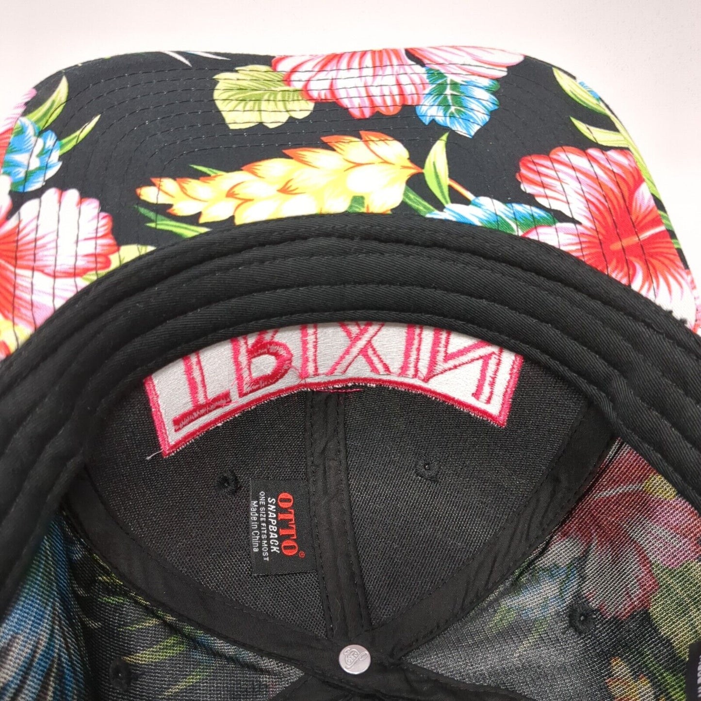 Trixin Snapback Hat Multicolor One Size Adjustable Embroidered Floral Print Otto