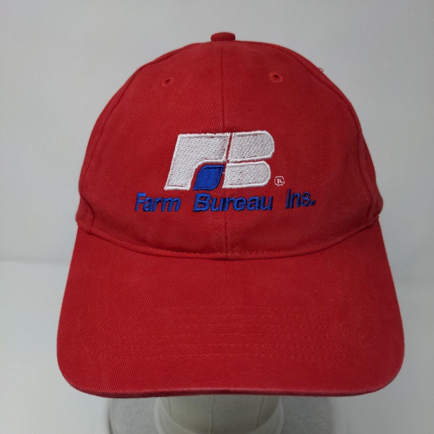 Farm Bureau Ins. Strapback Hat Red One Size Adjustable Embroidered