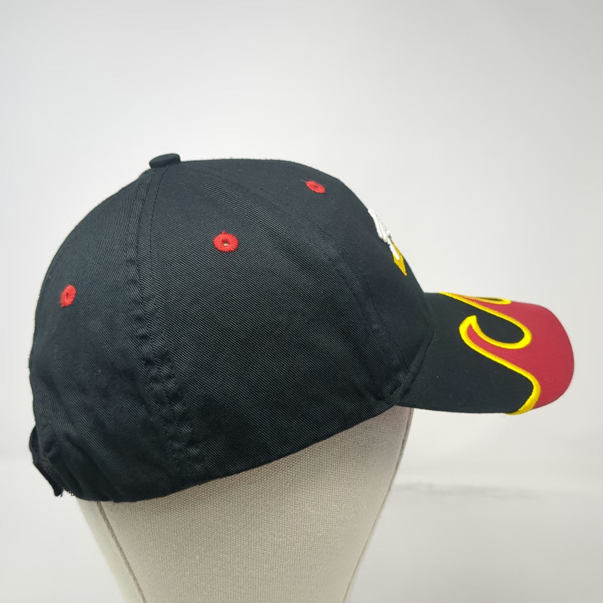 National Sportswear Baseball Cap Black Red Yellow One Size Racing Flame Hat