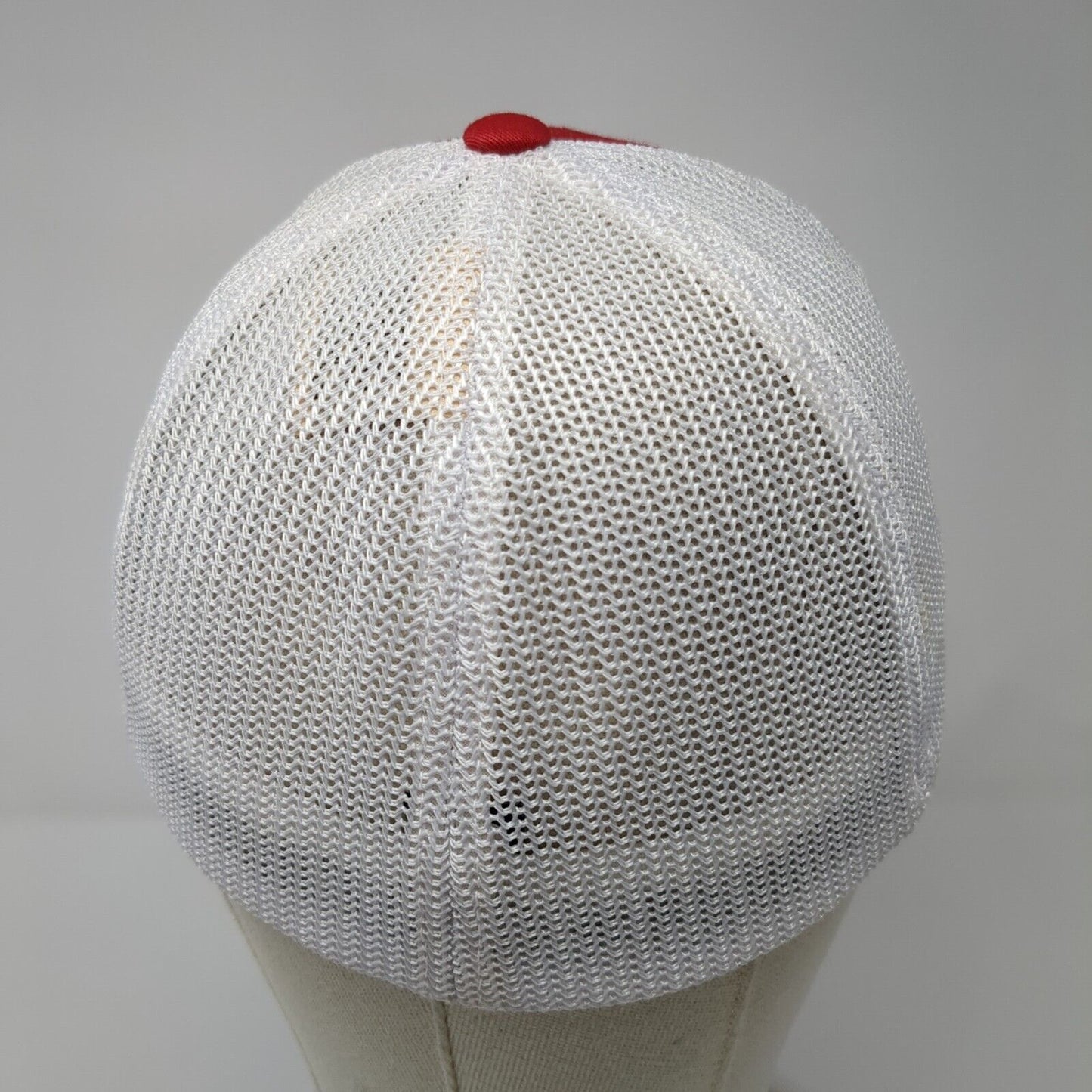 Pizza Guy Fitted Trucker Hat Red S/M Mesh Back Flexfit Port Authority