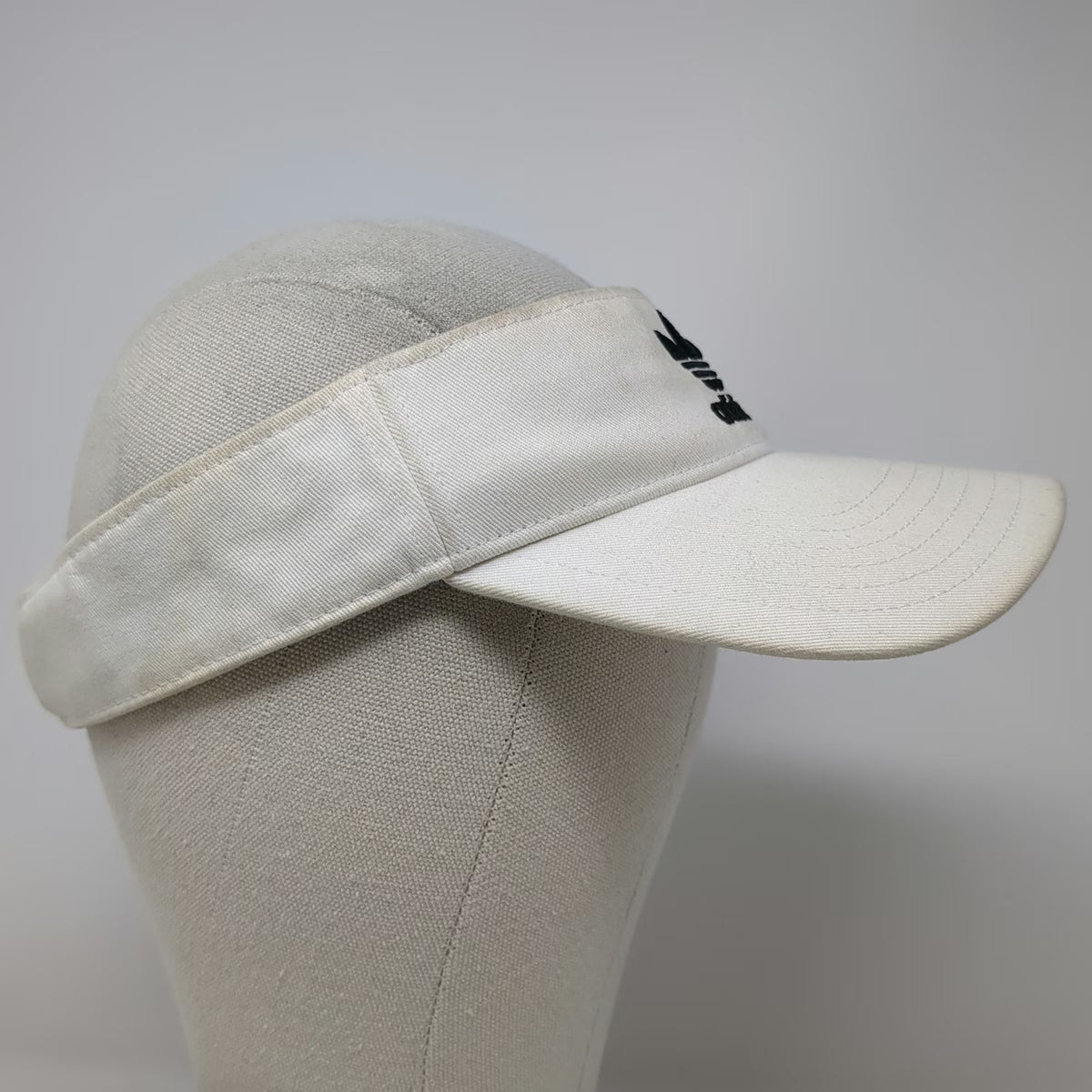 Adidas Visor White One Size Slideback Trefoil Logo Adjustable Cotton Hat