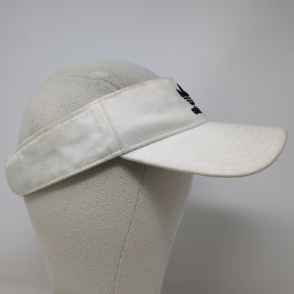 Adidas Visor White One Size Slideback Trefoil Logo Adjustable Cotton Hat