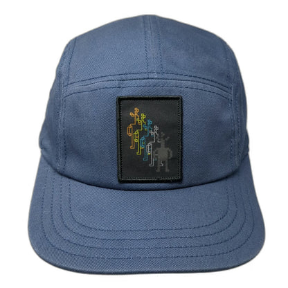Smartwool 5 Panel Blue Hat One Size Adjustable Slideback Logo Pixel Art Patch