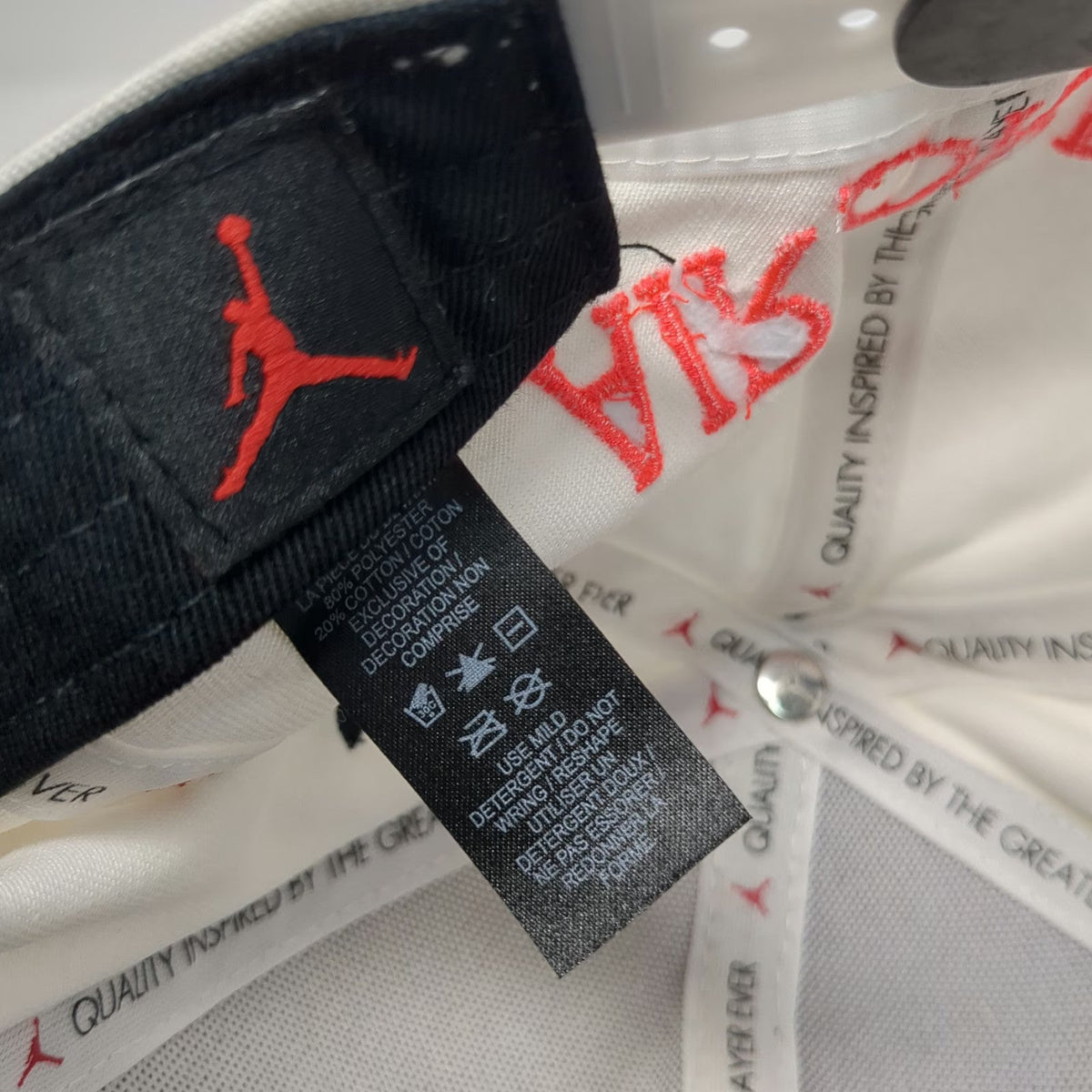 Jordan Snapback Hat White One Size Speckled Nike Air Jumpman Embroidered Logo