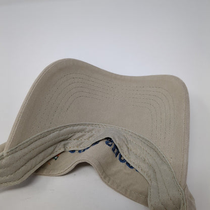 Gulf Shores Strapback Sun Visor Hat Tan One Size Adjustable Embroidered Jhats