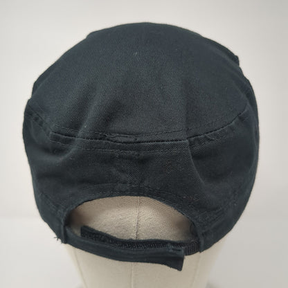 Unbranded Strapback Cadet Army Hat Black One Size Rhinestone Bling