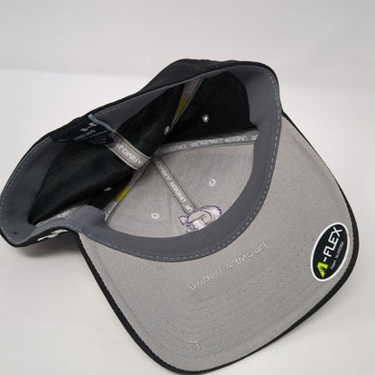 CI Fitted Hat Black Large Embroidered A-Flex Under Armour 6 Panel