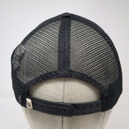 Roxy Trucker Hat Black Floral Hibiscus Striped One Size Mesh Snapback Bill