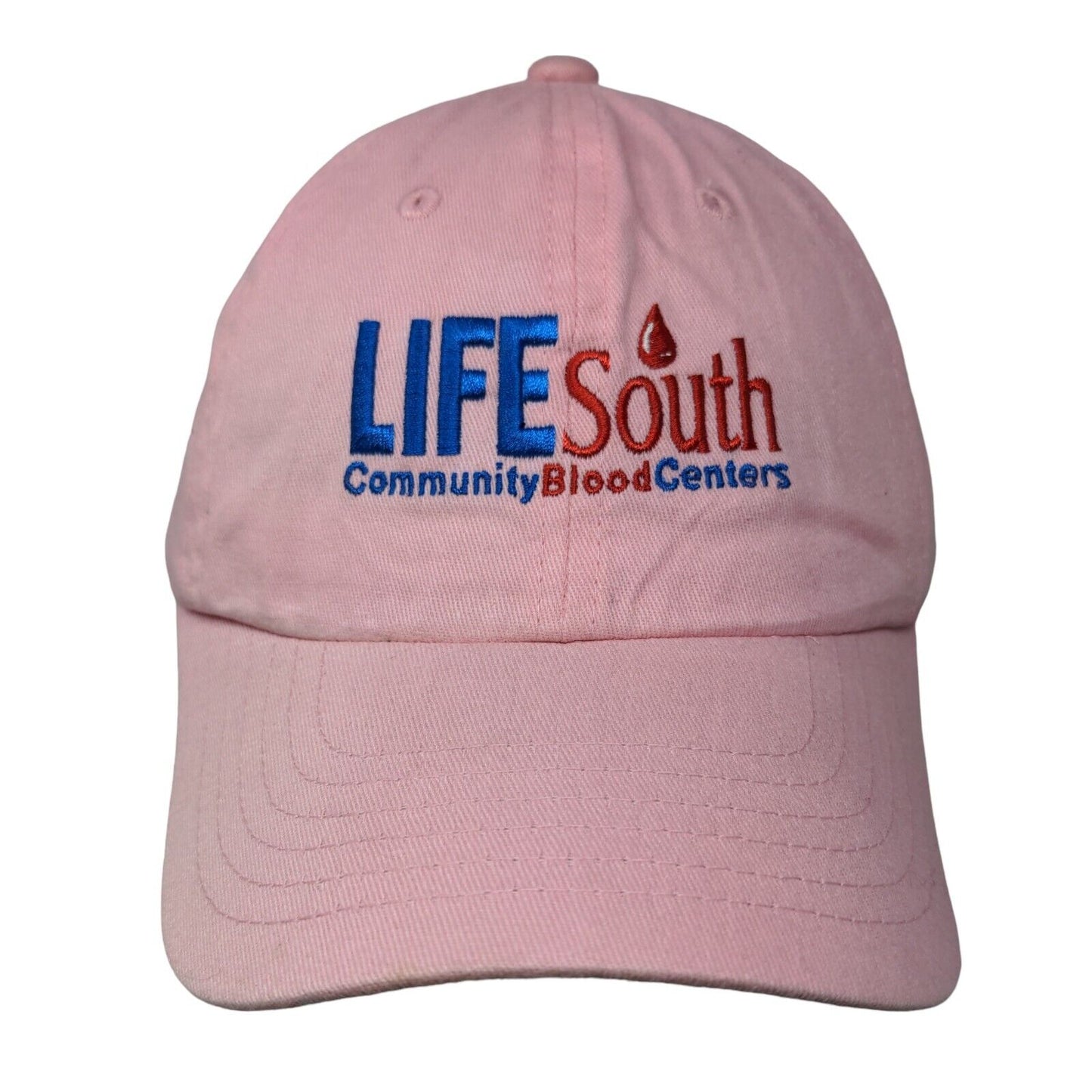 Life South Community Blood Centers Slideback Hat Pink One Size Embroidered