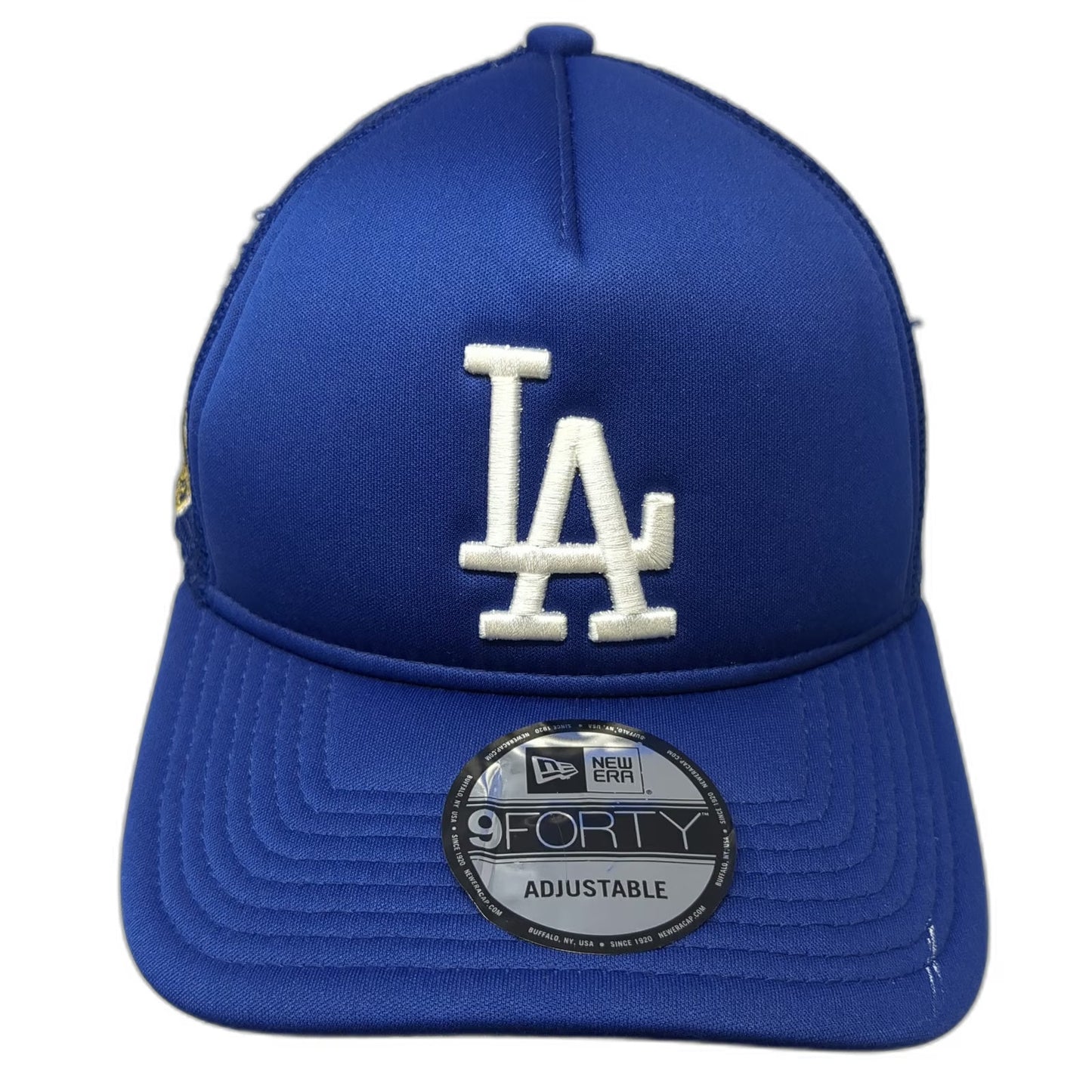 New Era Los Angeles Dodgers MLB Trucker Hat Blue One Size Side Patch Snapback