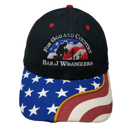 Otto Baseball Cap Black Blue Red White OSFM Bar J Wranglers American Flag Hat