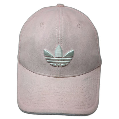 Adidas Baseball Cap Pink 7 1/8 Trefoil Logo Embroidered Polyester Hat Gray Brim