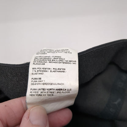 Puma Logo Fitted Hat Black L/XL Embroidered Stretch Solid 6 Panel