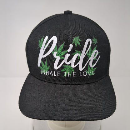 Pride Inhale The Love Cannabis Snapback Hat Black OSFA Solid Gelante
