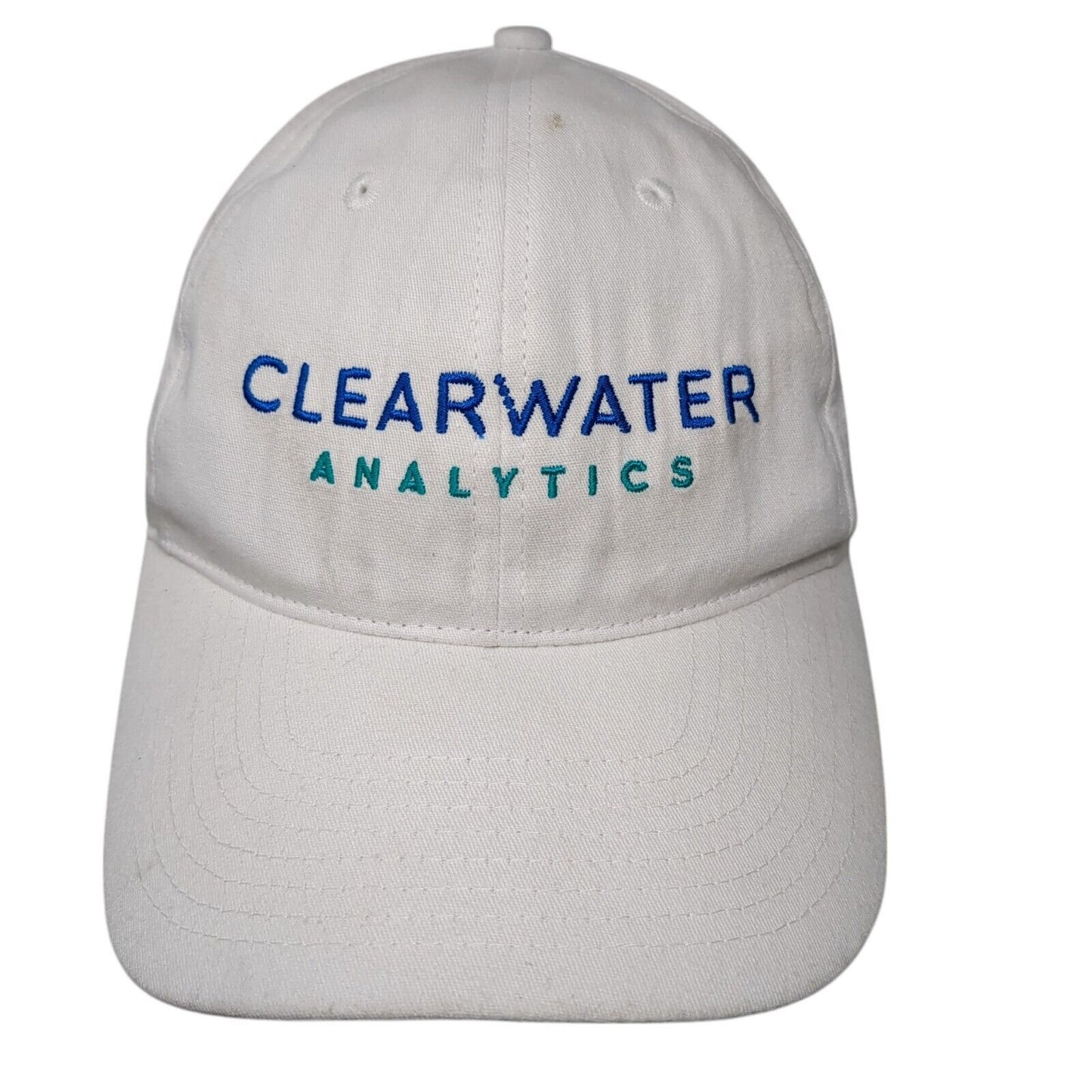 Clearwater Analytics Strapback Hat White One Size Embroidered 6 Panel