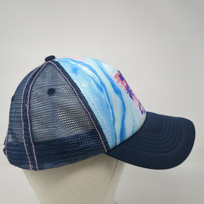Simply Southern Palm Trees Slideback Trucker Hat Blue One Size Mesh Back