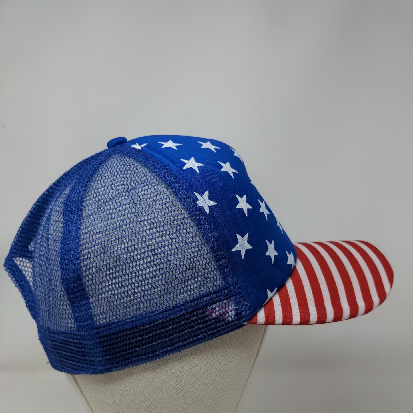 Smiley Face Snapback Trucker Hat Multicolor One Size Mesh Back Patriotic 5 Panel