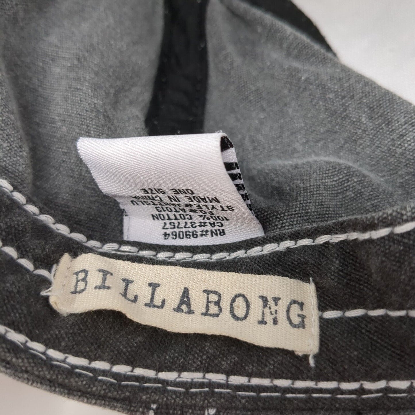 Authentic Billabong 1973 Snapback Hat Gray One Size Adjustable Distressed Cotton