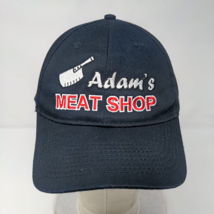 Adam's Meat Shop Strapback Hat Blue One Size Adjustable 6 Panel Port Authority
