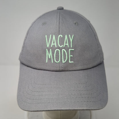 Vacay Mode Strapback Hat Gray One Size Solid Adjustable Embroidered