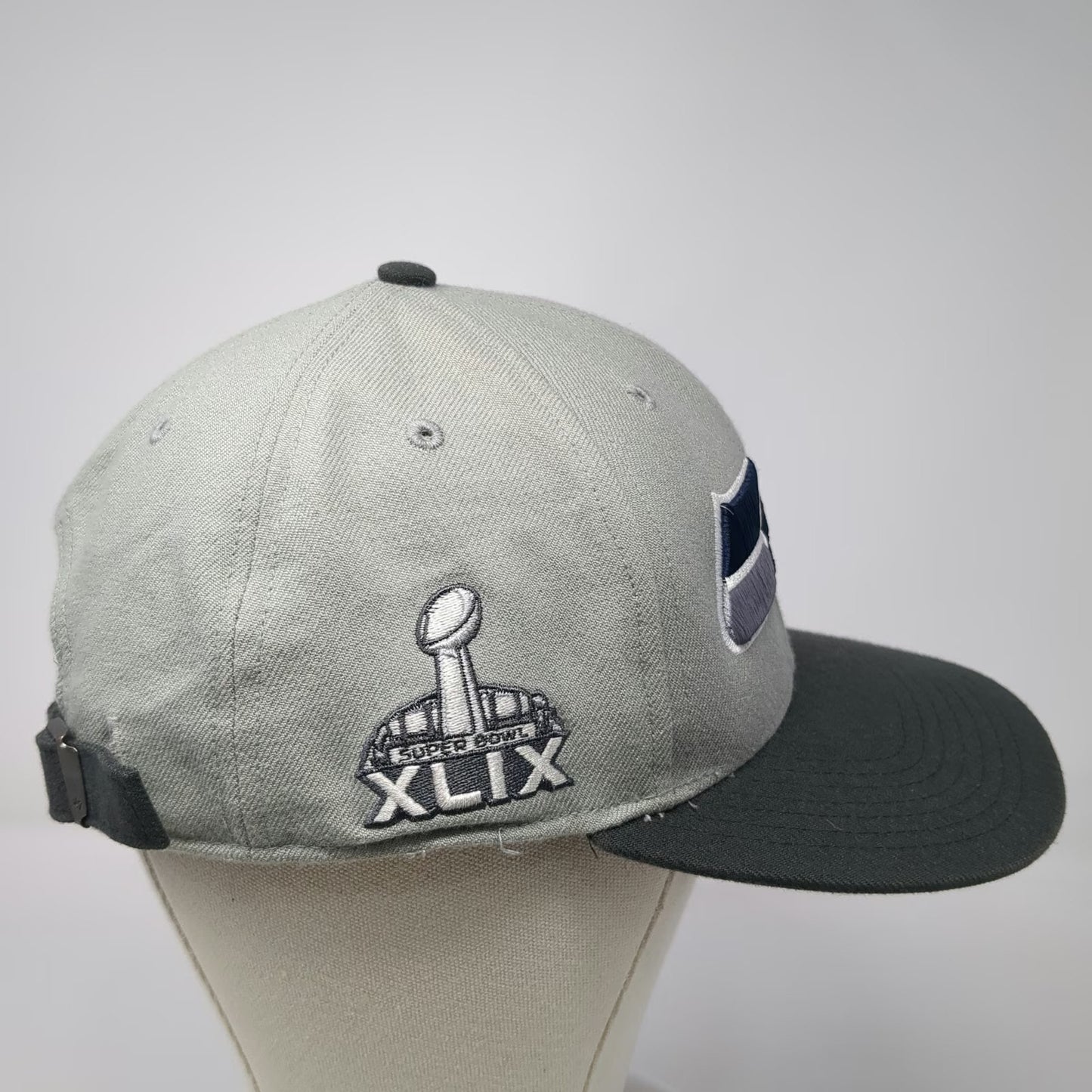 Seattle Seahawks NFL '47 Brand Gray Black One Size Cap Super Bowl XLIX Flat Hat