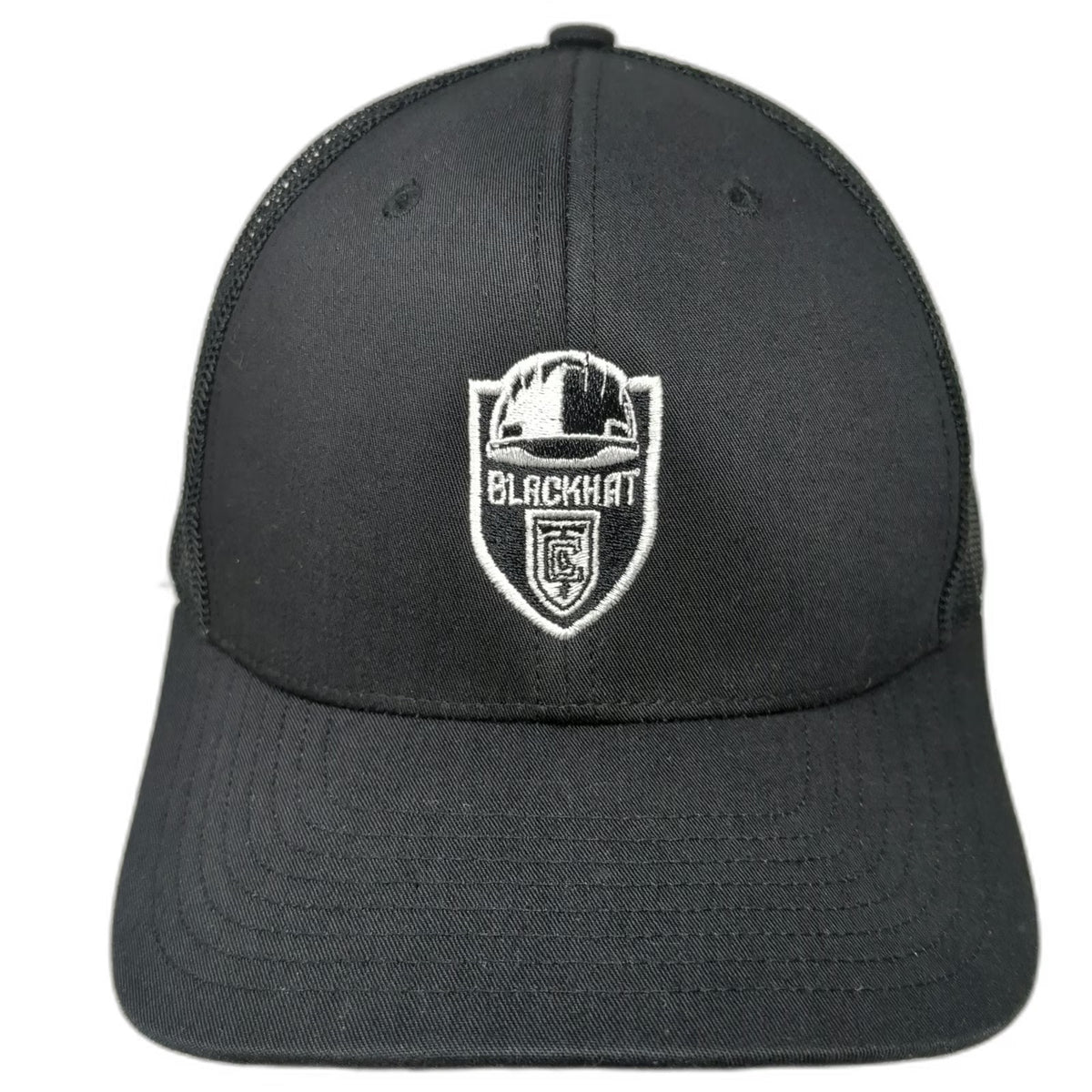 Richardson Trucker Hat Black One Size Mesh Back Snapback Blackhat KC Data Center