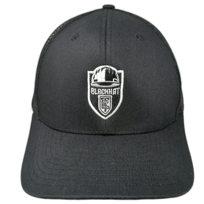 Richardson Trucker Hat Black One Size Mesh Back Snapback Blackhat KC Data Center