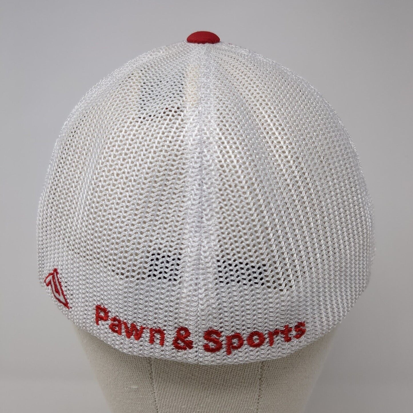 Al's Pawn & Sports Fitted Trucker Hat Red 7 3/8-8 Mesh Back Pacific Headwear