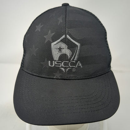USCCA Trucker Hat Black One Size Mesh Back Stars Stripes Shield Logo Graphic Hat