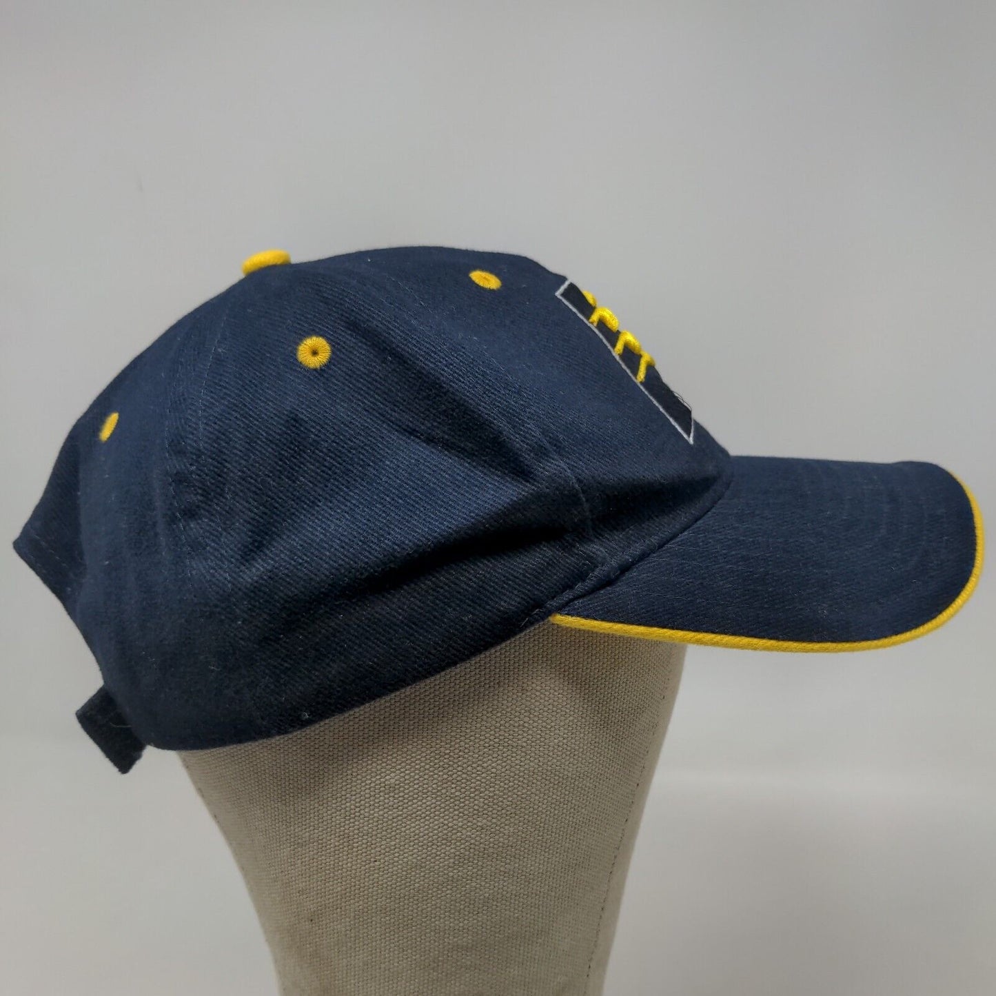 Twins Enterprise Men's Strapback Hat Blue Yellow Size OSFA Indiana Pacers Logo