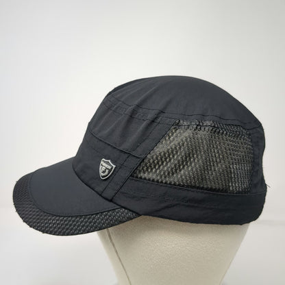 Black Army Cap One Size Shield Logo Mesh Side Panels Lightweight Adjustable Hat