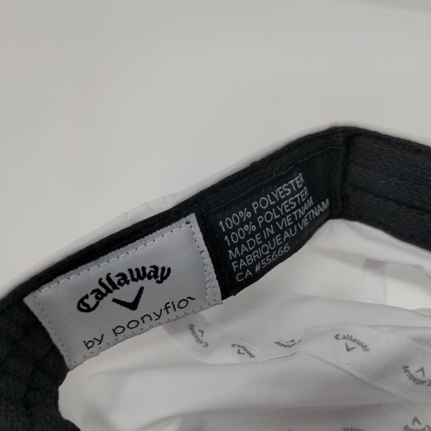 Callaway by Ponyflo Ponyback Strapback Hat White OSFA Adjustable Embroidered