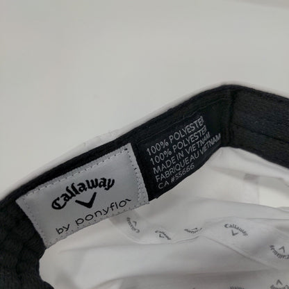 Callaway by Ponyflo Ponyback Strapback Hat White OSFA Adjustable Embroidered
