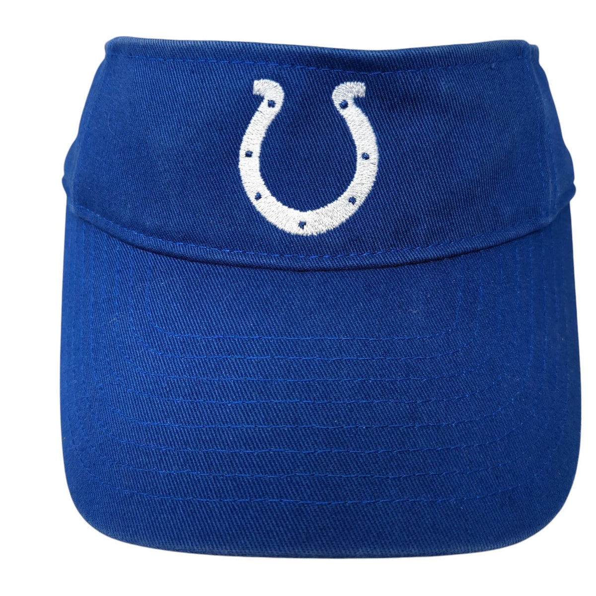 NFL Team Apparel Indianapolis Colts Visor Blue White One Size Horseshoe Logo Hat