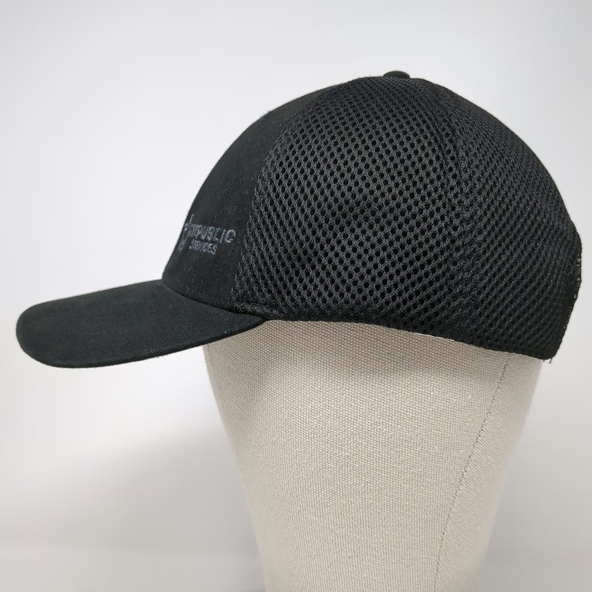 Quake City Caps Republic Services Star Logo Trucker Hat Black One Size Snapback