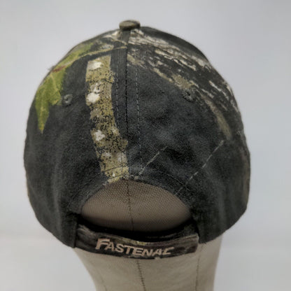 Fastenal Men's Strapback Hat Green Camo Adjustable Embroidered Logo