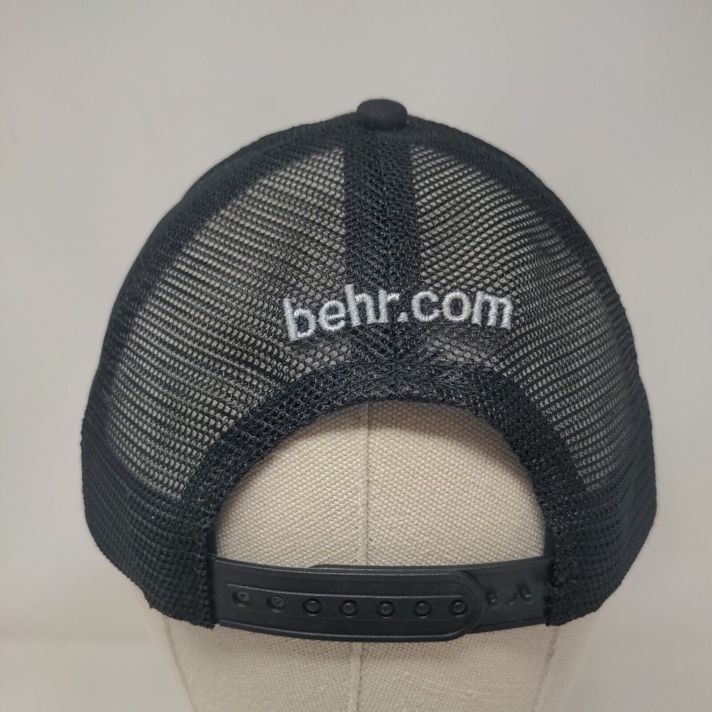 Behr Snapback Mesh Back Trucker Hat Black One Size Embroidered Outdoor