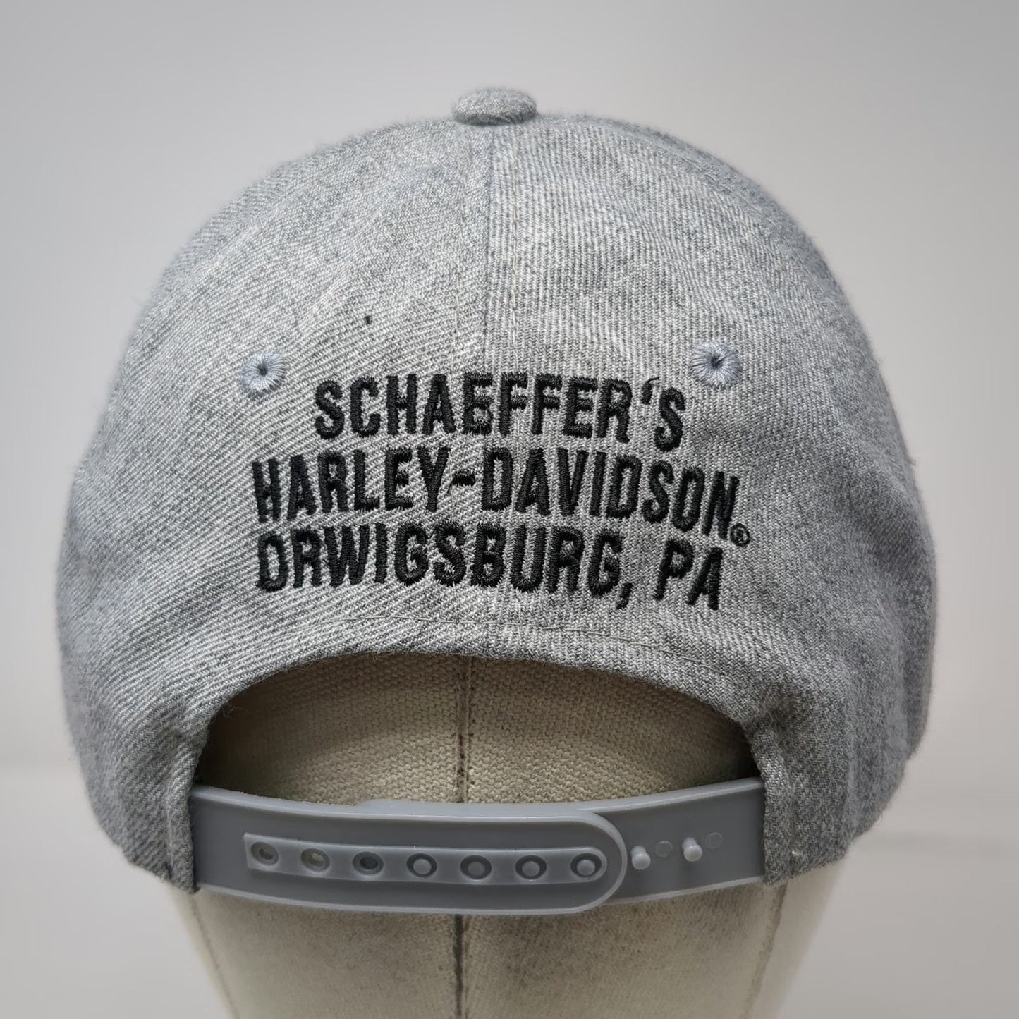 Harley-Davidson Snapback Hat Gray One Size Schaeffer's Orwigsburg PA Embroidered