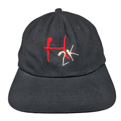H2K Slideback Hat Black One Size Embroidered Vent Holes Sportcap