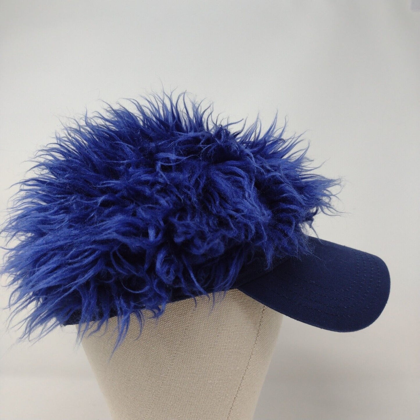 2009 Slideback Wig Cap Blue OSFA Adjustable Spiky Faux Hair Costume Hat