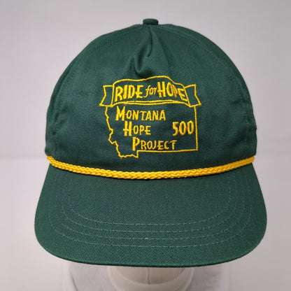 Ride For Hope Slideback Rope Hat Green OSFA Montana Hope Project 500