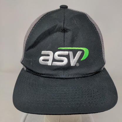 ASV Snapback Mesh Back Trucker Hat Black One Size Embroidered Colorblock