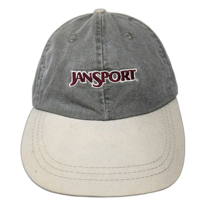 JanSport Baseball Cap Green Beige One Size Slideback Cotton Two Tone Logo Hat