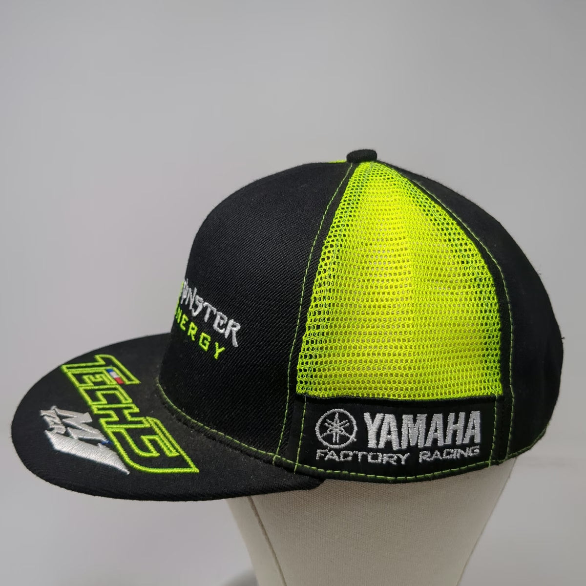 Monster Energy Trucker Hat Black Green One Size Yamaha Factory Racing Tech3 M1